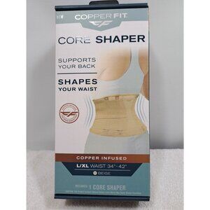 NWT Copper Infused Fit Core/Waist‎ Shaper Back Support Sz.L/XL 34”to 42" Beige